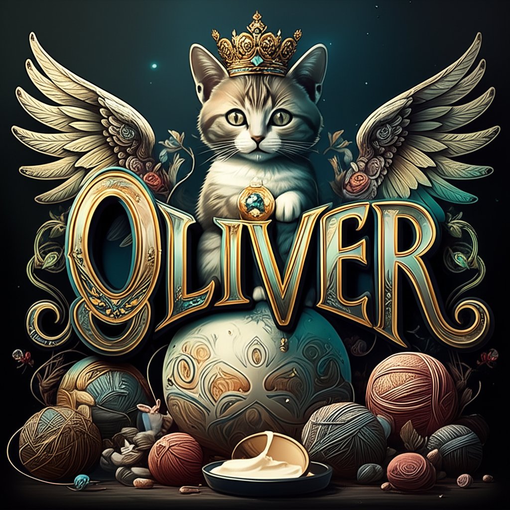 Trending boy names like Oliver and Leo reimagined as cat names.
