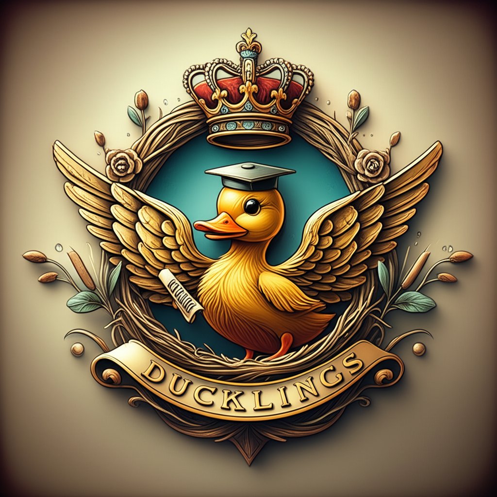 Cute ducklings swimming. Naming them thoughtfully matters for their well-being and training.