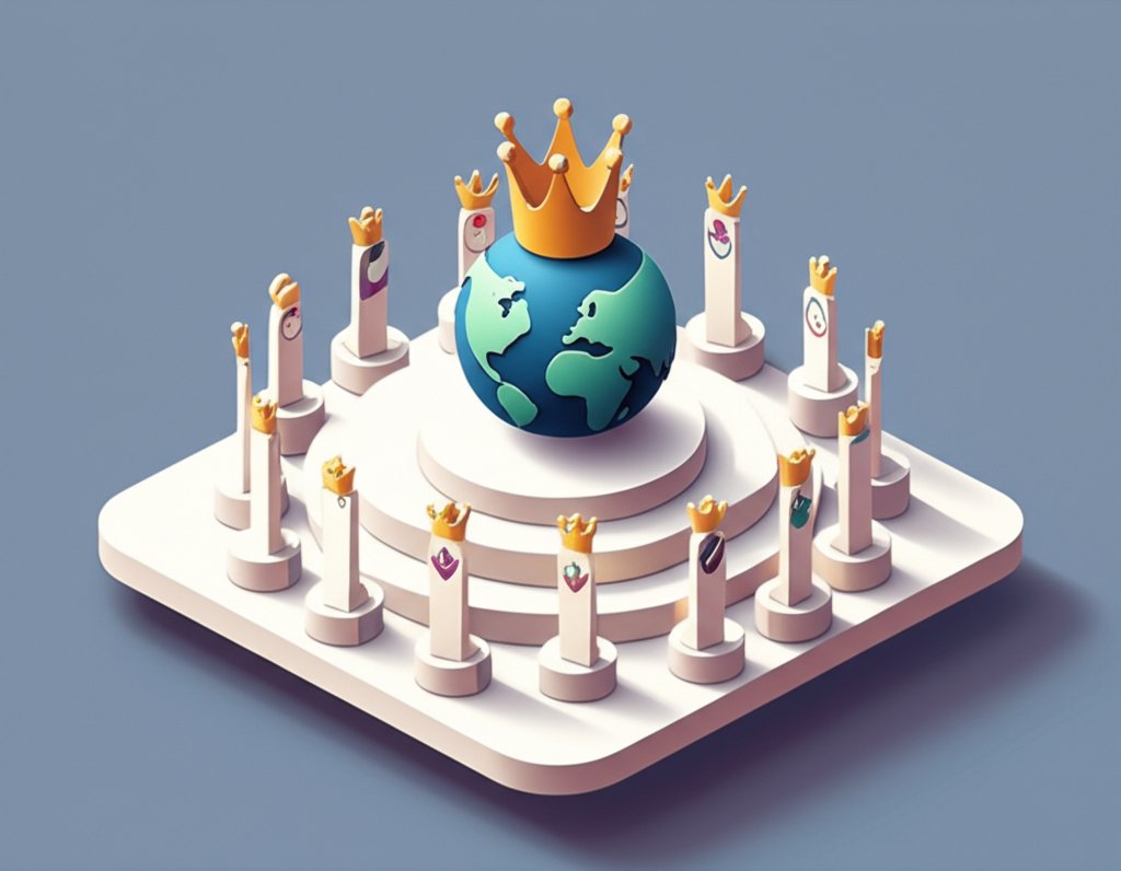 Global court featuring powerful, influential 'kingly' leaders and names.