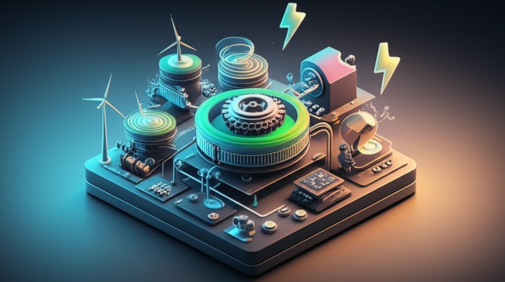 Detailed diagram explaining the internal workings of electric generators, showing power production.