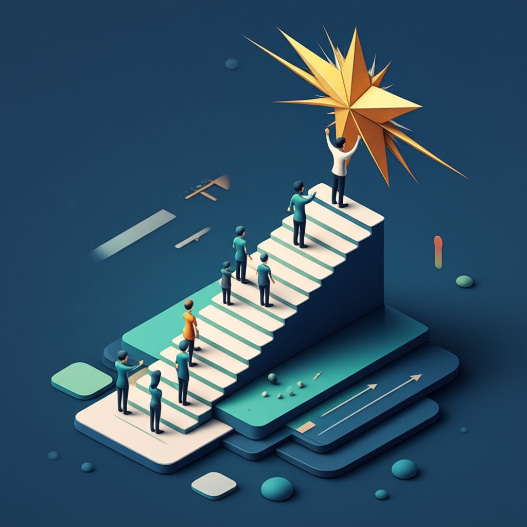 Visual guide outlining a step-by-step process for meaningful results and success.